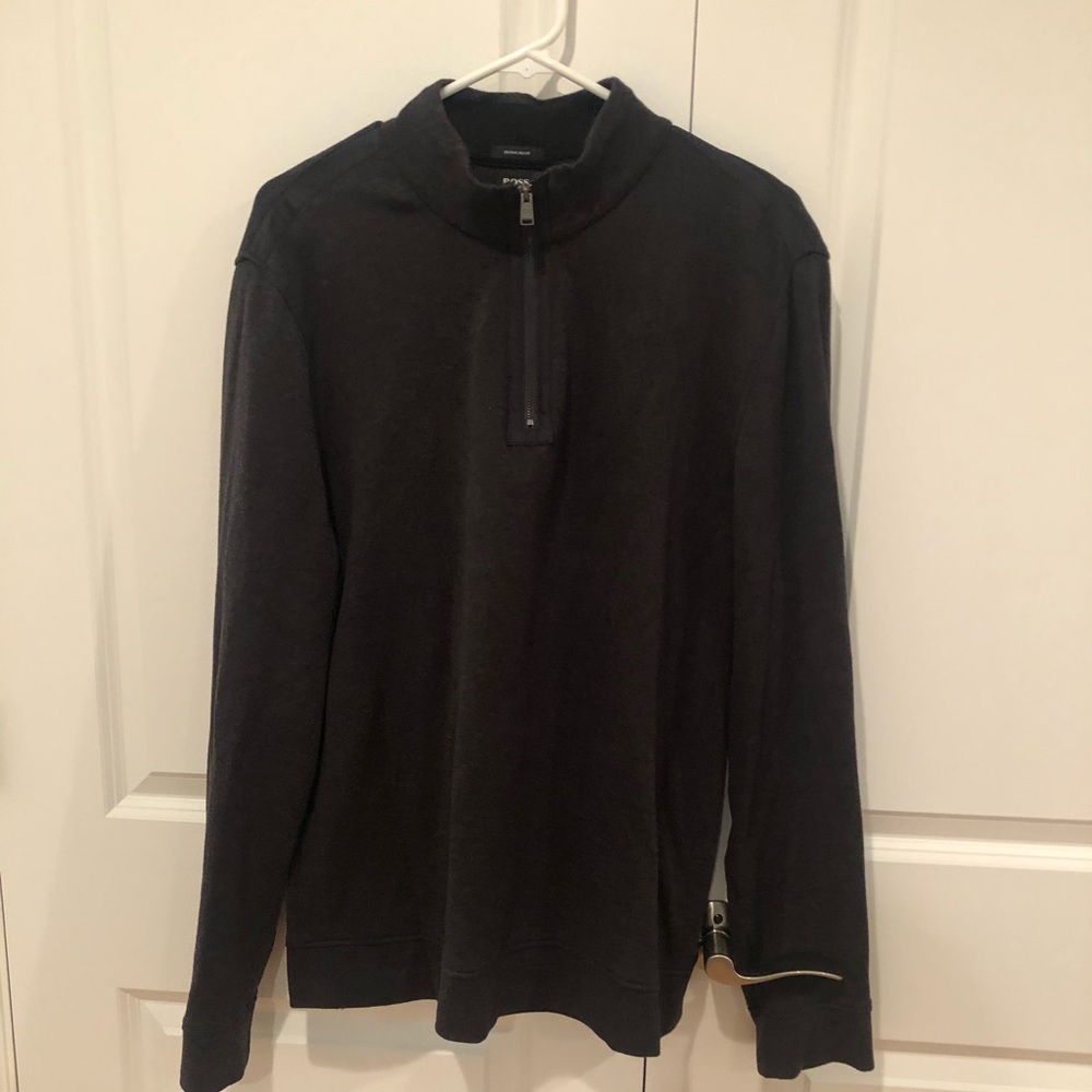 EUC Boss Hugo Boss Gray Quarter Zip Sweatshirt-XL